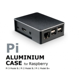 Caja en aluminio para Raspberry modelos Pi1B+, 2B, 3B negro