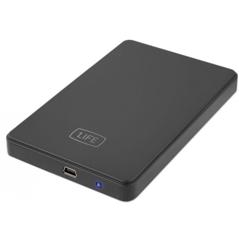 Caja externa 2.5" 1Life SSD/HDD SATA - USB 2.0 plástico negro