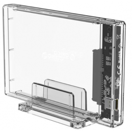 Caja externa 2.5" Sata HDD transparente USB-C