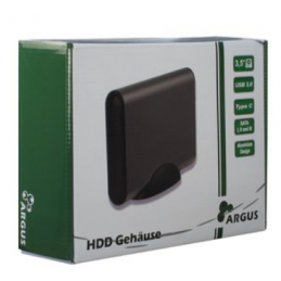 Caja externa 3.5" Argus alumínio HDD Sata III USB C negro