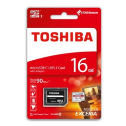 Tarjeta Micro SDHC Toshiba Excercia Class 10 90Mbs con adaptador SD