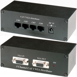 AMPLIFICADOR DE DISTRIBUCION 1 ENT-5 SAL VGA CAT5 REMOTAS